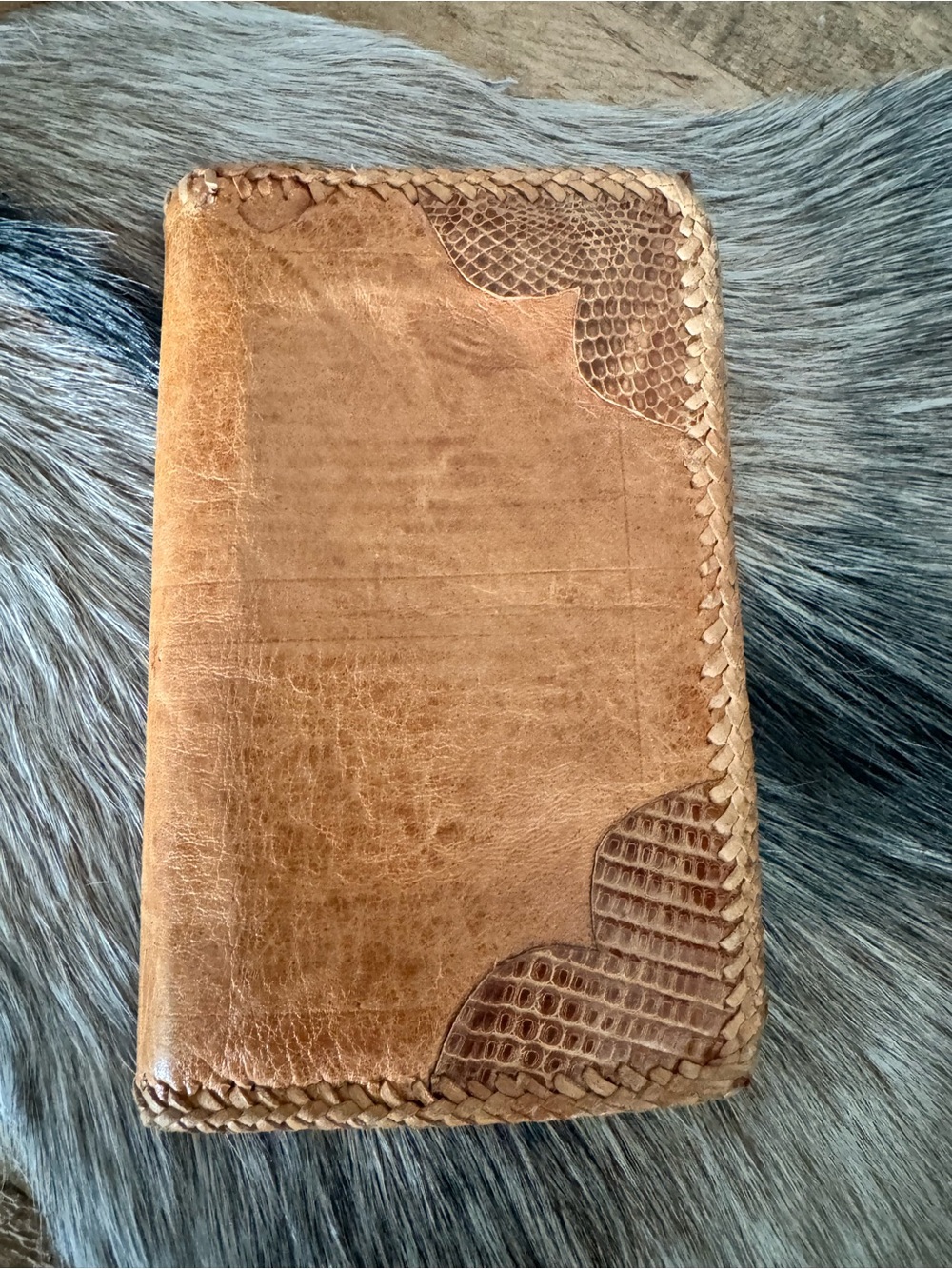 Handmade Vintage Woven Leather Travel Wallet